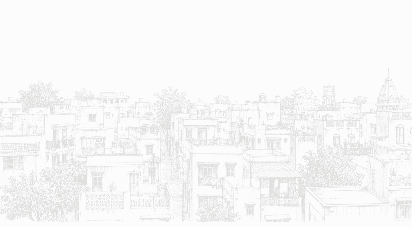 Artistic map illustration of Delhi neighbourhoods